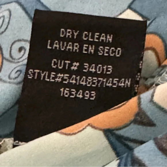 Nicole by Nicole Miller 14 XL Shirt Top Blue Paisley Short Sleeve V Neck - Picture 8 of 8